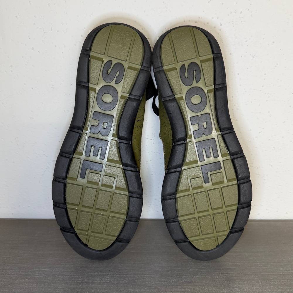 Sorel Women’s Explorer Gladiator Green Leather Gore Elastic Stretch Sandal Sz 9 - Picture 8 of 9